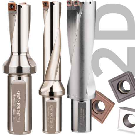 Przejdź do produktu Wiertło płytkowe, składane na płytki SP 2xD | Z Chłodzeniem | 2D