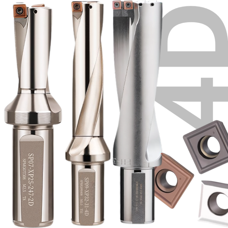 Wiertło płytkowe, składne na płytki SP 4xD | Z Chłodzeniem | 4D