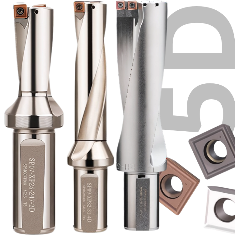 Wiertło płytkowe, składne na płytki SP 5xD | Z Chłodzeniem | 5D