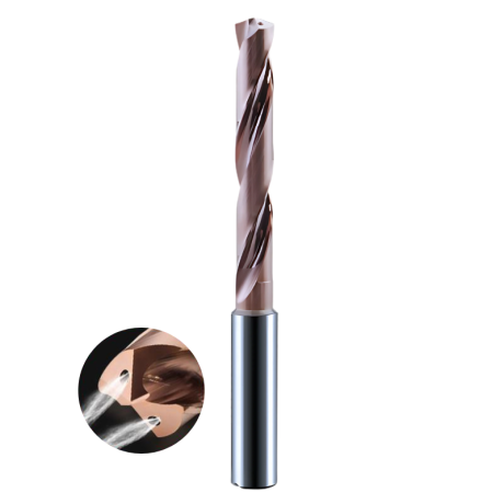 Przejdź do produktu Wiertło węglikowe 5D z chłodzeniem wewnętrznym VHM 55HRC TiSiN SteelRage