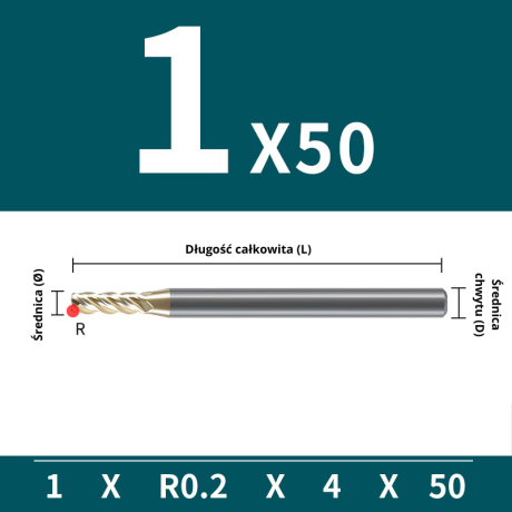Przejdź do produktu Frez Torusowy Promieniowy 4-Ostrzowy ZrN | VHM | VELOCITY