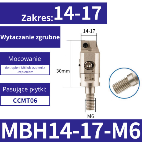 Przejdź do produktu Wytaczadło wkręcane zgrubne MBH zakres 14 - 17 | 16 - 20