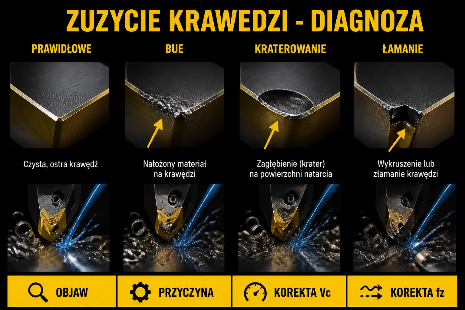 Diagram zużycia krawędzi - co świadczy o nieprawidłowych parametrach
