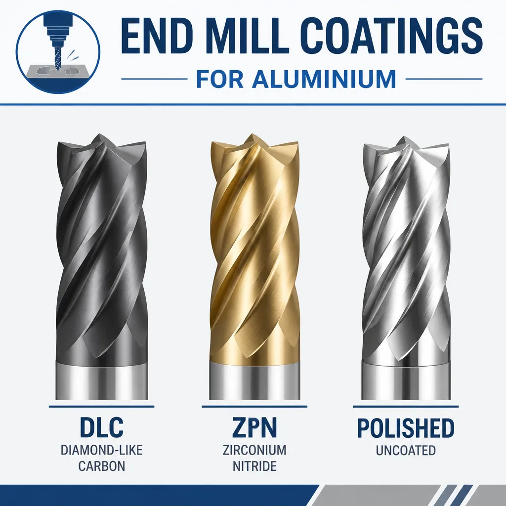Powłoki frezów do aluminium – DLC, ZrN i ostrze polerowane