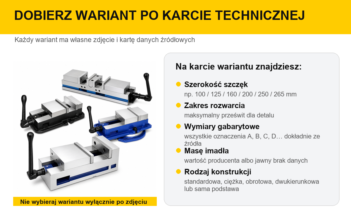 Jak dobrać wariant imadła maszynowego CNC